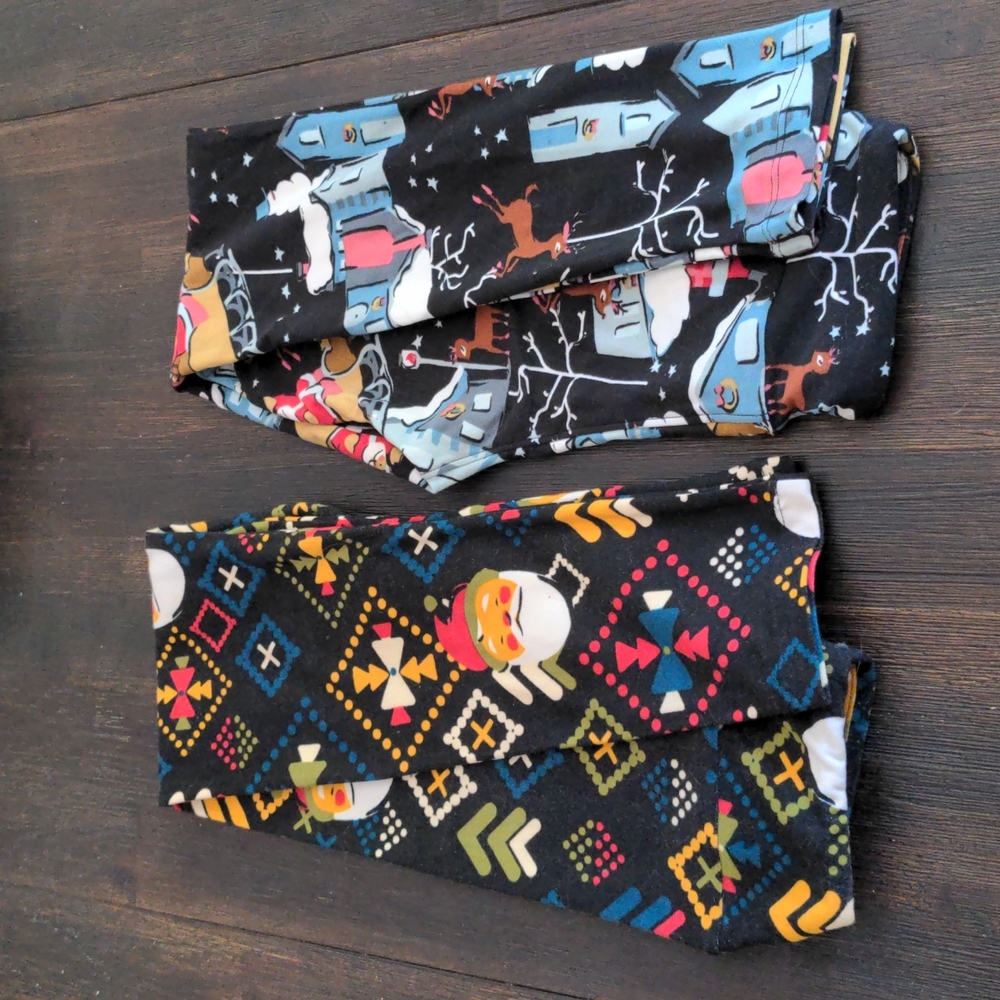 LuLaRoe Tween holiday leggings - 2 pairs